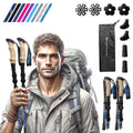 Walking Sticks for Men & Women - 14.5” Foldable Hiking Poles for Backpacking Exercising and Traveling Set of 2 Nordic Collapsible Trekking Poles (Blue Pebbles 100-120cm)