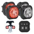 WhiteRhino Bike Lights System-Turn SignalTaillight&HeadlightSync Front&Rear Bike Light for Night Riding3+2+1 Light Modes Rechargeable Bicycle Light with Remote ControllerIP67W/P Day/Night Mode4pc